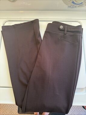 Chloe + Jasmine Dark Brown Straight-Leg Dress Pants